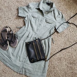 BCBGMAXAZRIA  T-SHIRT SAFARI FIT-N- FLARE DRESS  M